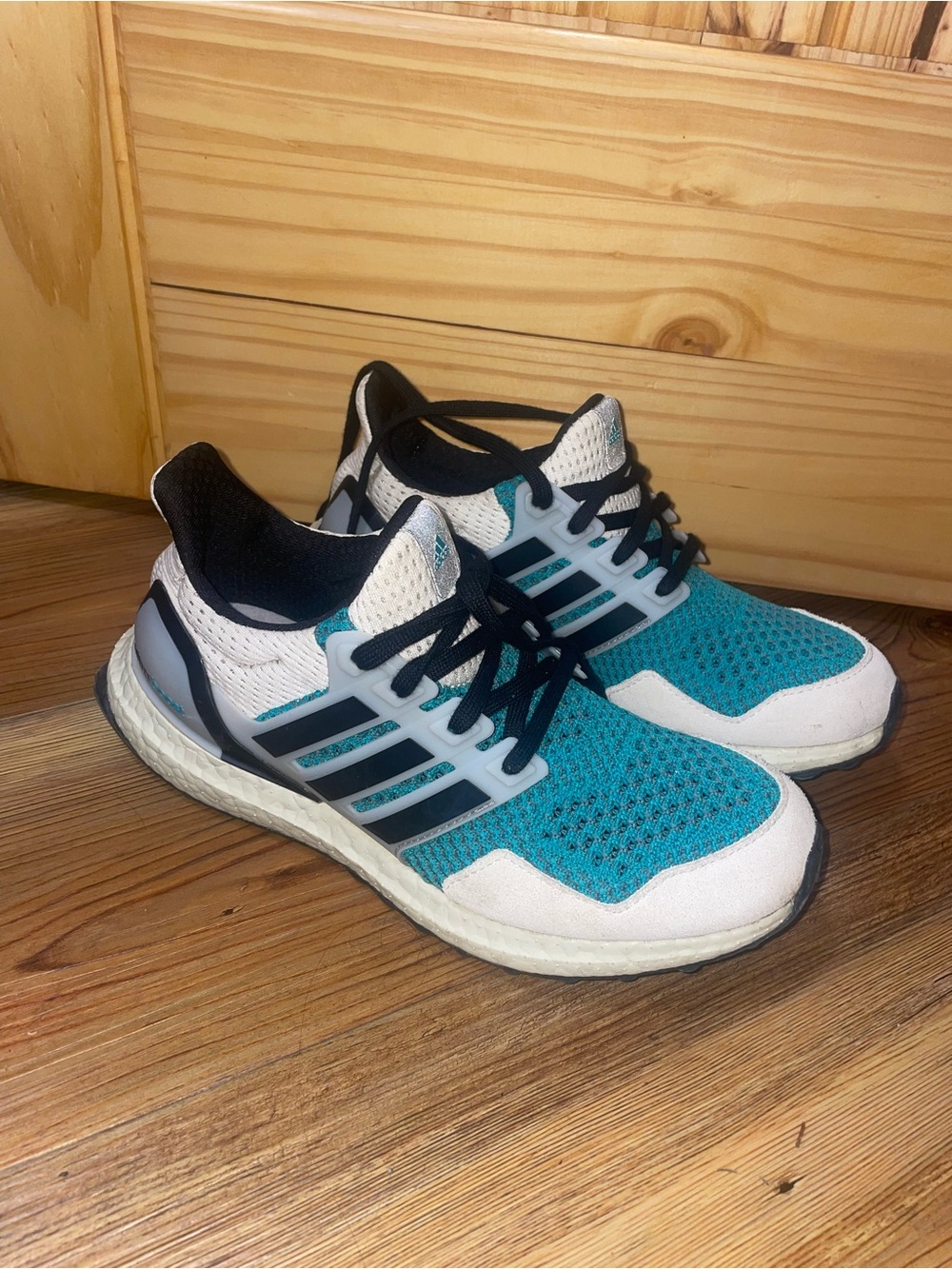 adidas Teal White Black Athletic Running Shoes